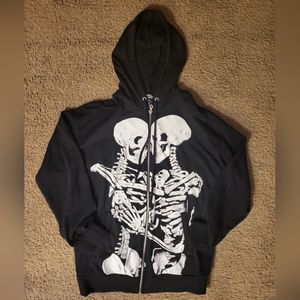 Black Skeleton Lovers Oversized Hoodie Hot Topic